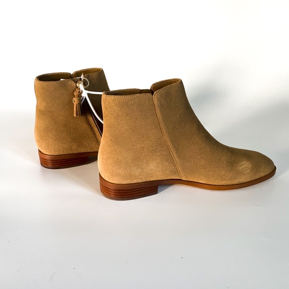 NEW Kate Spade Suede Leather Ankle Boots Booties Camel Carmel  Women's Size 10 - Picture 7 of 13